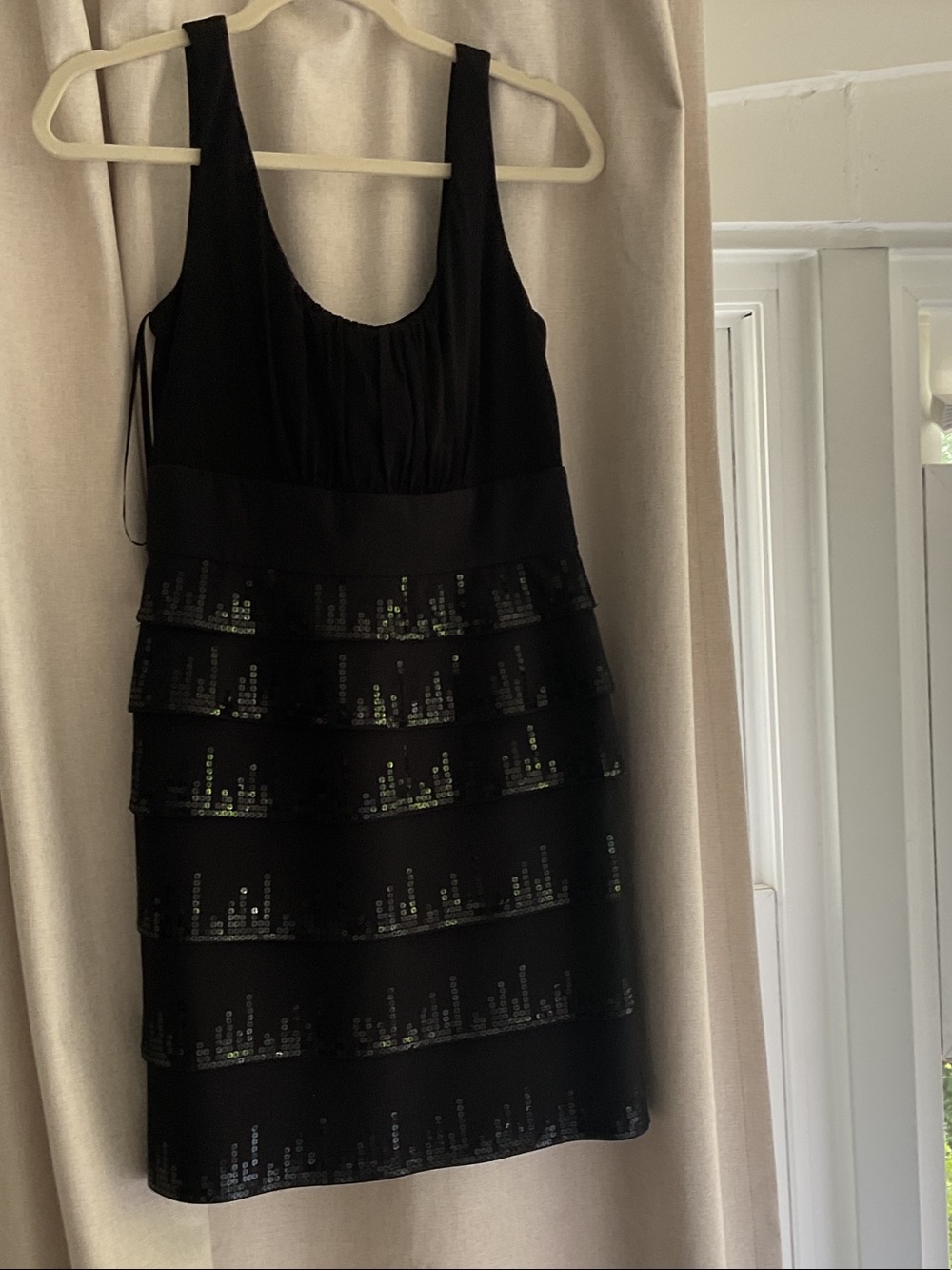 Laundry By Shelli Segal Black Sequin Tiered Mini Dress
